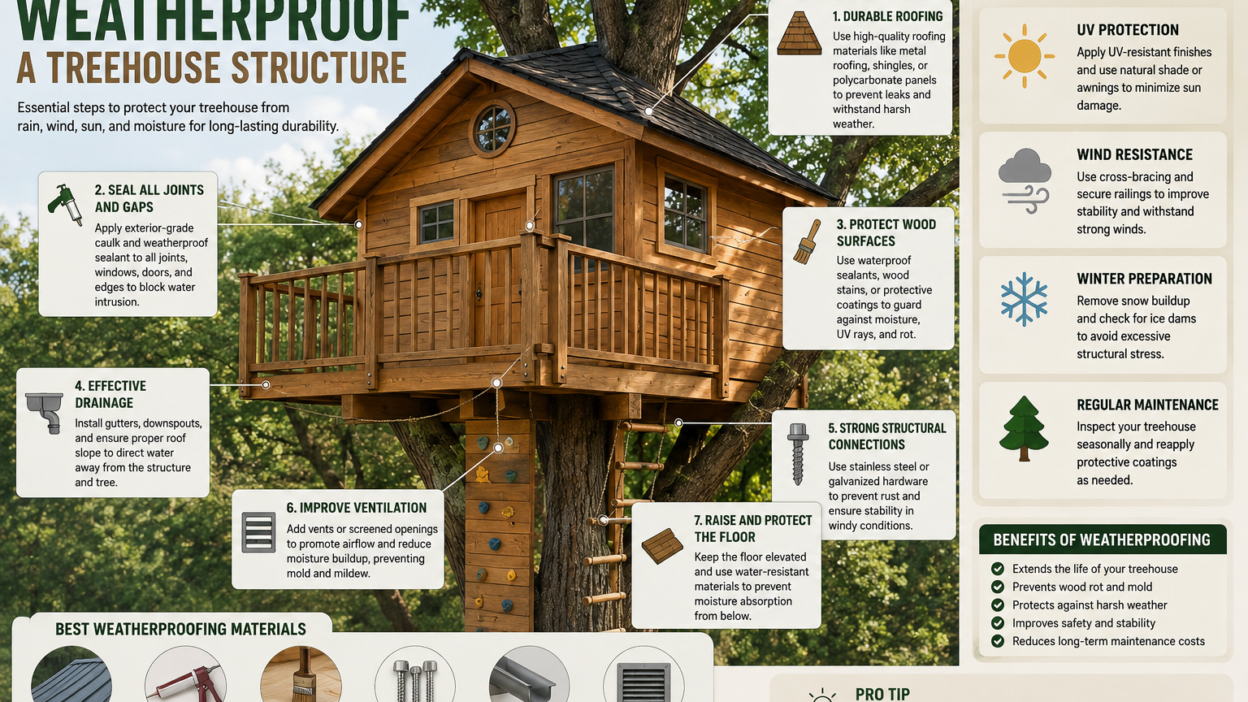 how to weatherproof a treehouse structure